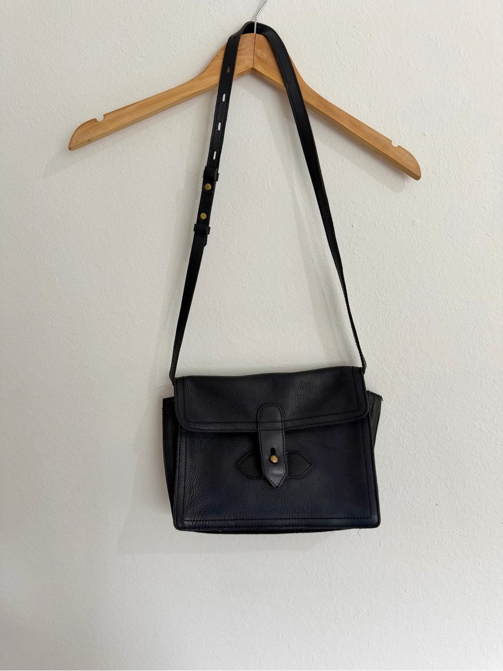 Madewell Classic Black Leather Crossbody Bag